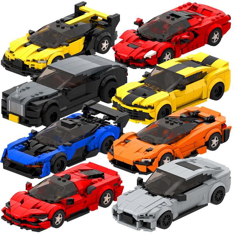 Bloques de construcción MOC Speed City Car para niños, juguete de ladrillos para armar supercoche de carreras clásico, garaje creativo, 2022