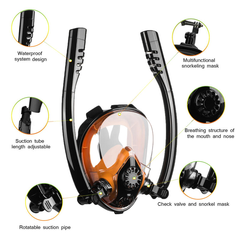 Qdwets-scuba diving mask, 1l, snorkel tanque, ar cilindro, snorkeling ao ar livre, portátil, máscara de mergulho, extensão da gama, equipamento combinado