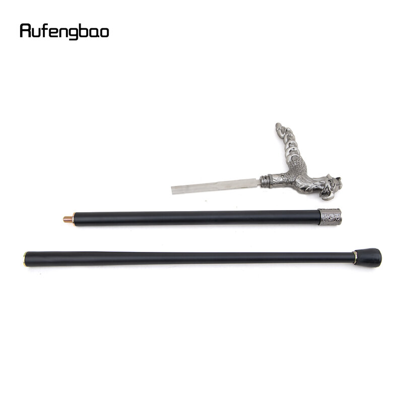 Silver Phoenix Long Tail   Walking Stick with Hidden Plate Self Defense Fashion Cane Plate Cosplay Crosier 93cm