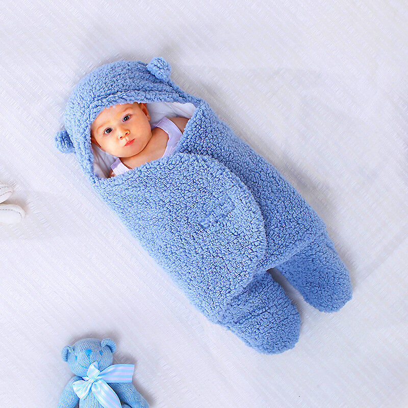 Sacos de dormir engrosados para recién nacidos, mantas para bebés, para salir con bufandas, Otoño e Invierno