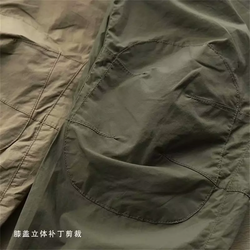 Calça de trabalho masculina com bolsos múltiplos, calça tática leve, algodão casual, calça de combate de caminhada, verão
