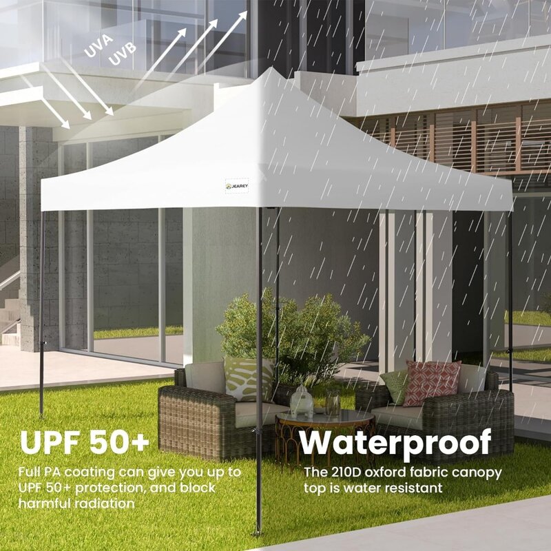 Upgraded 10x10 Pop Up Canopy Tent, Heavy Duty Outdoor Canopy with Roller Bag,4 Sand Bags,White