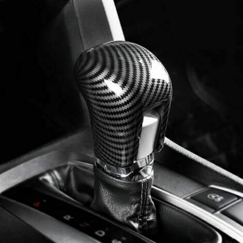 For Honda Civic 2016-2021 Carbon Fiber Pattern Inner Gear Shift Knob Cover Trim Replacement Accessories 1 PCS