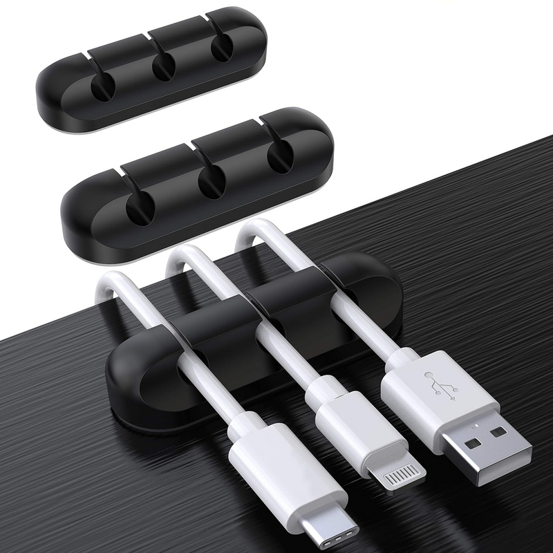 Organizador de Cables de silicona, enrollador USB, soporte de Clips de gestión ordenada de escritorio para ratón, teclado, auriculares