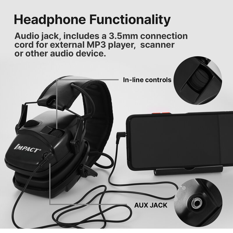 Howard Leight R-01526 Impact Sport Electronic Earmuff Shooting Protective Headset Foldable Direct Mail