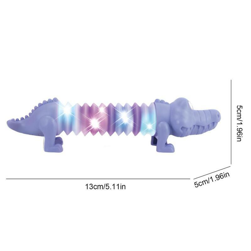 Berbagai dinosaurus teleskopik tabung mainan Puzzle DIY bercahaya leher panjang dinosaurus mainan untuk dewasa anak-anak