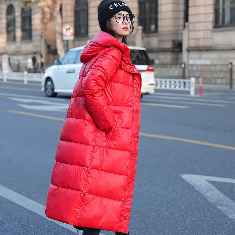 Frauen Winter jacke warm verdicken lange Parka Kapuze hochwertige weibliche Puffer Jacke Mantel Baumwolle gepolsterte Frauen Kleidung Oberbekleidung