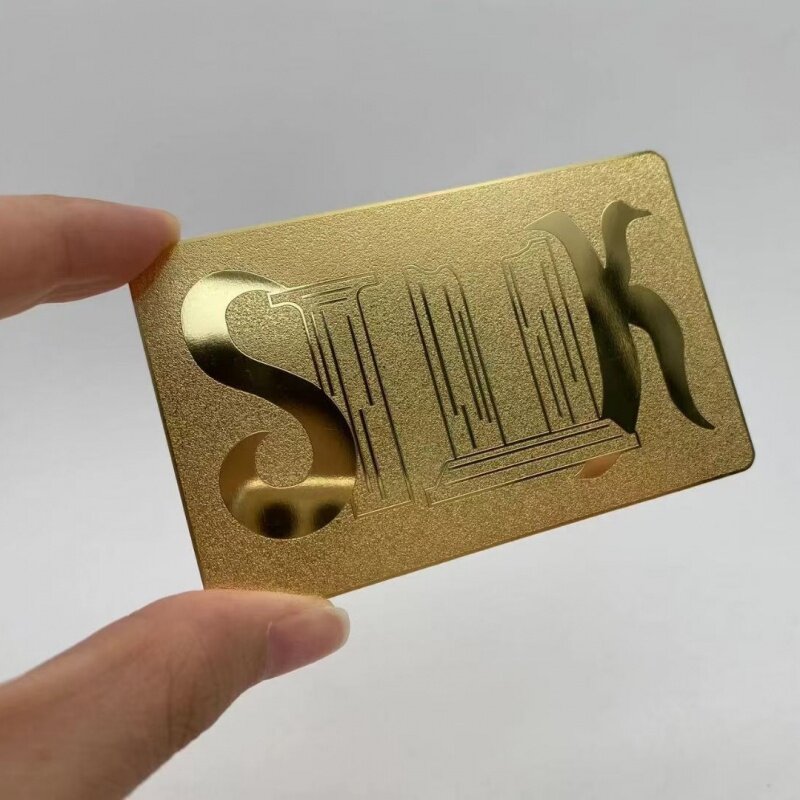 custom    High End RFID NFC metal cards Silver Laser Cut Membership Stainless Steel Brushed Metal Vip Card