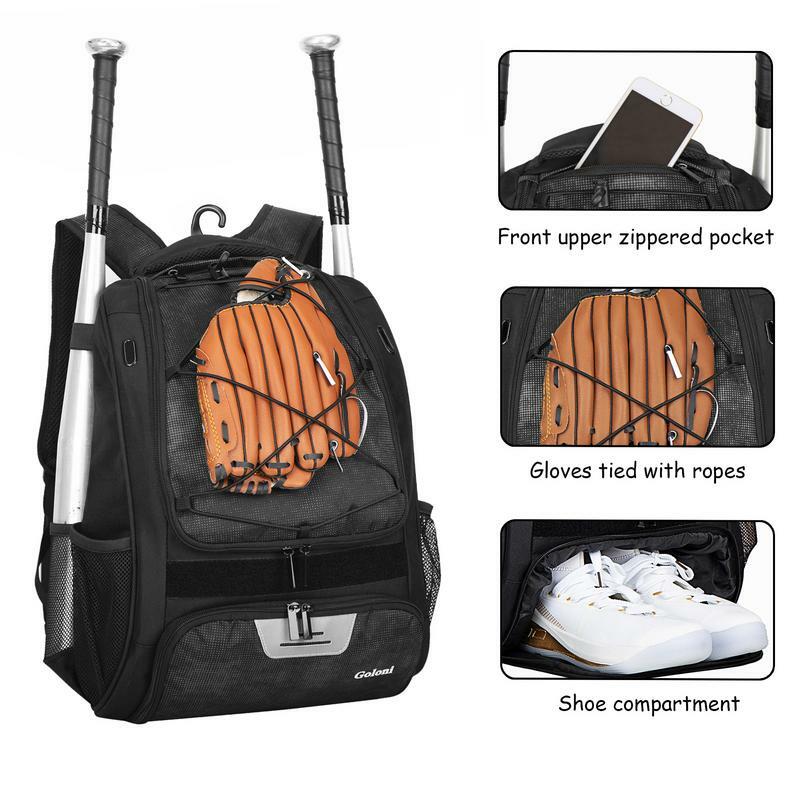 Baseball Bag Youth Softball Backpack Kids Baseball Bag With Shoe Compartment Large Capacity Youth Baseball Backpack Baseball Bat