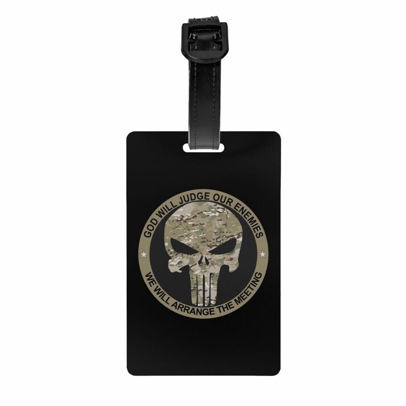 Punishers Skeleton Skull Luggage Tags for Suitcases Privacy Cover Name ID Card