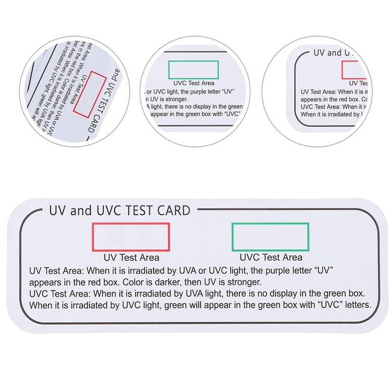Identificateurs de test UV, cartes de détection, outils Uvc-uva, indicateur, testeur de bande intérieure, test, 5 pièces