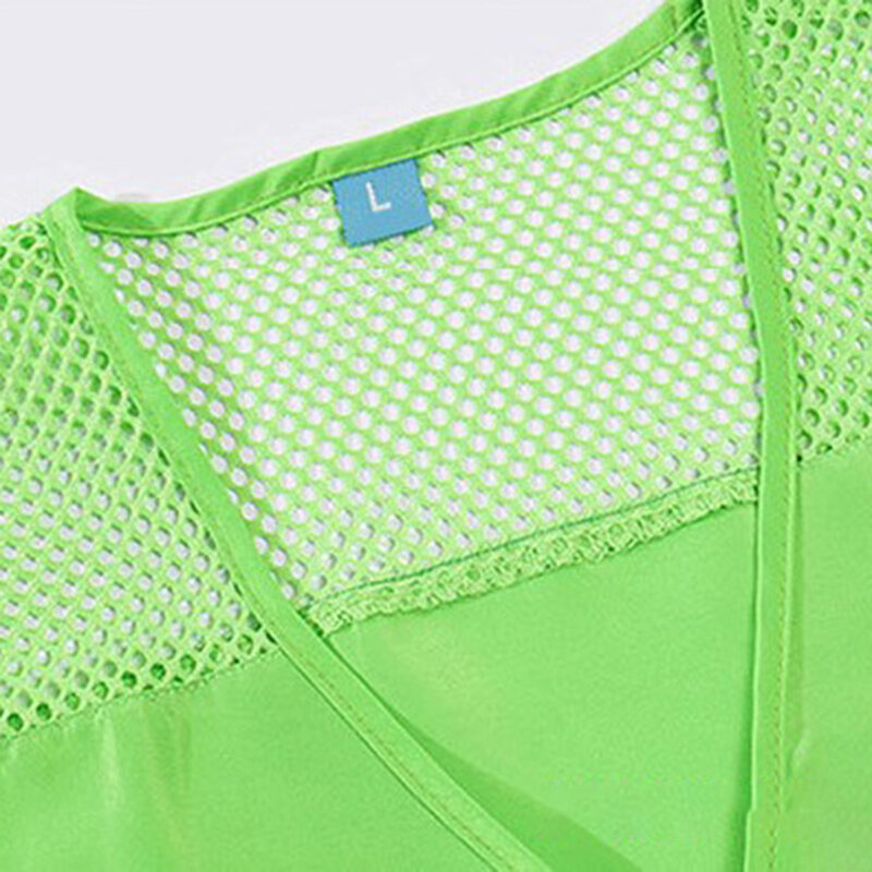 Men And Women Workwear Summer Mesh Vest Breathable Reflective Strip Printed