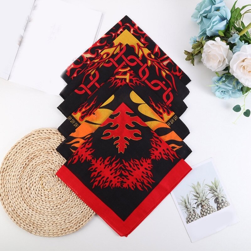 Unisex Turban Head Scarf Headwear Square Hair Scarves for Riding Camping Cycling Exquisite Hair Cover Wrap