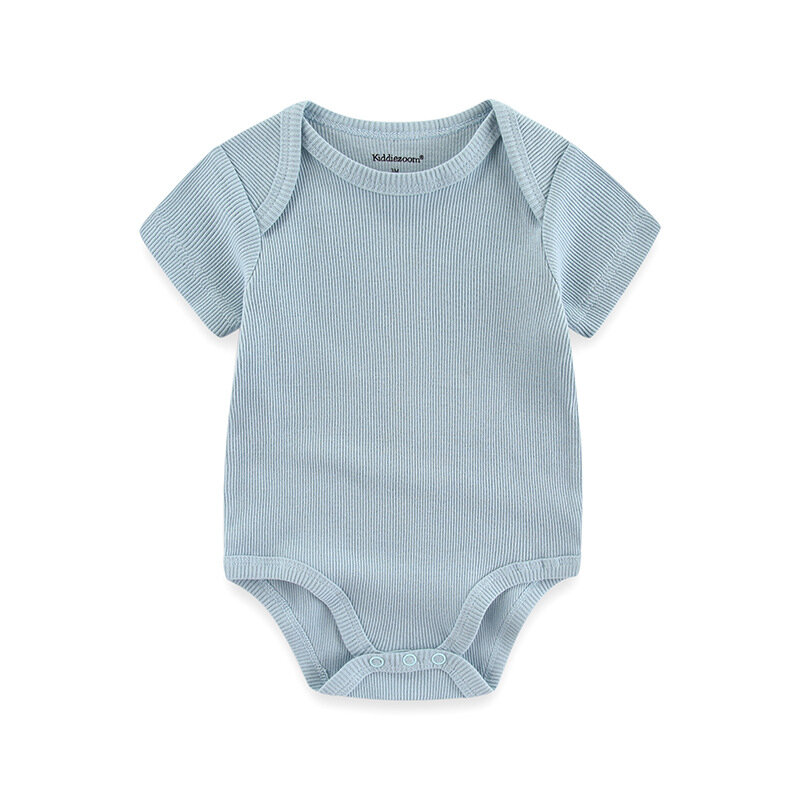 生まれたばかりの赤ちゃんのための純粋な色の綿の半袖ボディスーツ,通気性のある柔らかいジャンプスーツ,夏