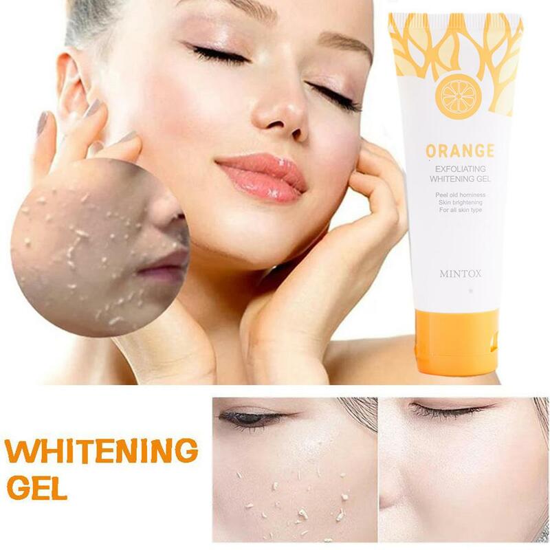 Crema exfoliante corporal naranja, Gel blanqueador Facial, exfoliante corporal, limpieza de la piel, hidratante, 2 piezas