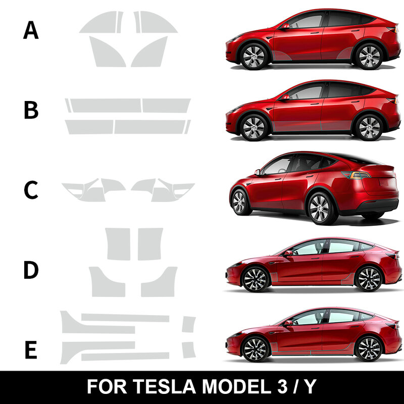 Kungkoc segitiga pintu mobil Film pelindung untuk Tesla Model 3 Model Y PPF TPU transparan stiker Refit 8.5mil perlindungan cat