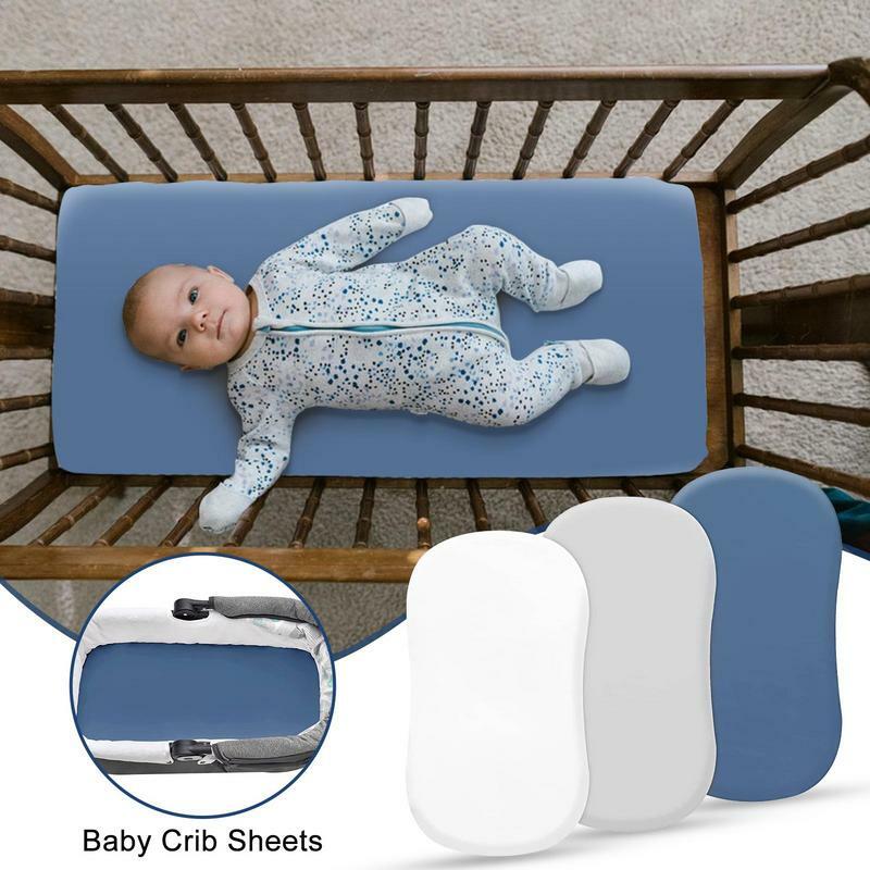 Seprai tempat tidur bayi, 3 buah serat mikro Set seprai tempat tidur bayi elastis bernapas untuk anak laki-laki dan perempuan