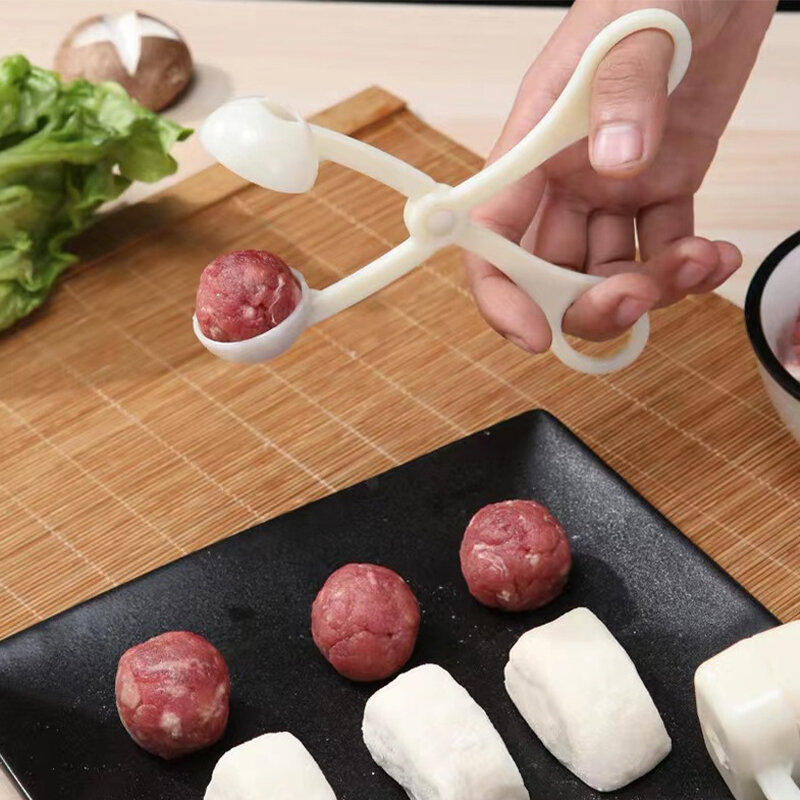 Pinza de plástico para hacer albóndigas, herramienta antiadherente para Hacer bolas de arroz, accesorios de cocina multifunción