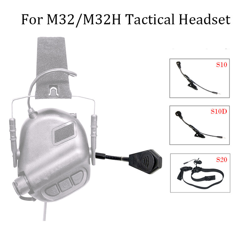 EARMOR Tactical Communication Headset Microphone Replacement Boom mic collection for M32 & M32H Tactical Headset