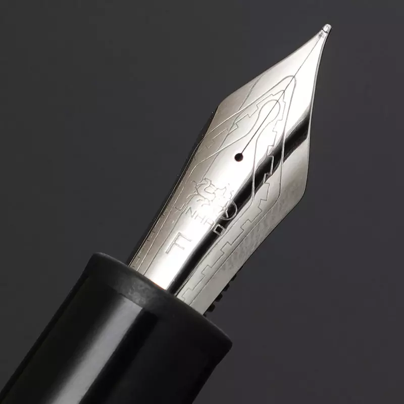 Jinhao X159 Caneta-tinteiro acrílica preta Metal Clip Extended Fine Nib F 0,5mm