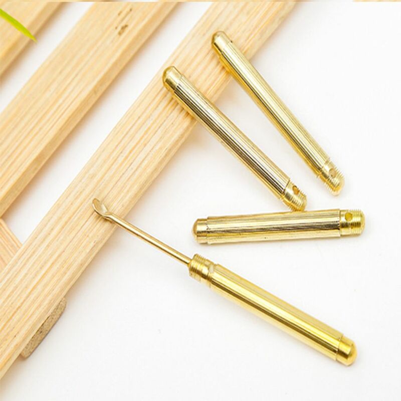 5 Pcs Nieuwe Folding Type Golden Oorsmeer Cleaner Draagbare Ear Wax Removal Tools Oor Lepel Schoon Schoonmaken Tool Met Sleutel keten