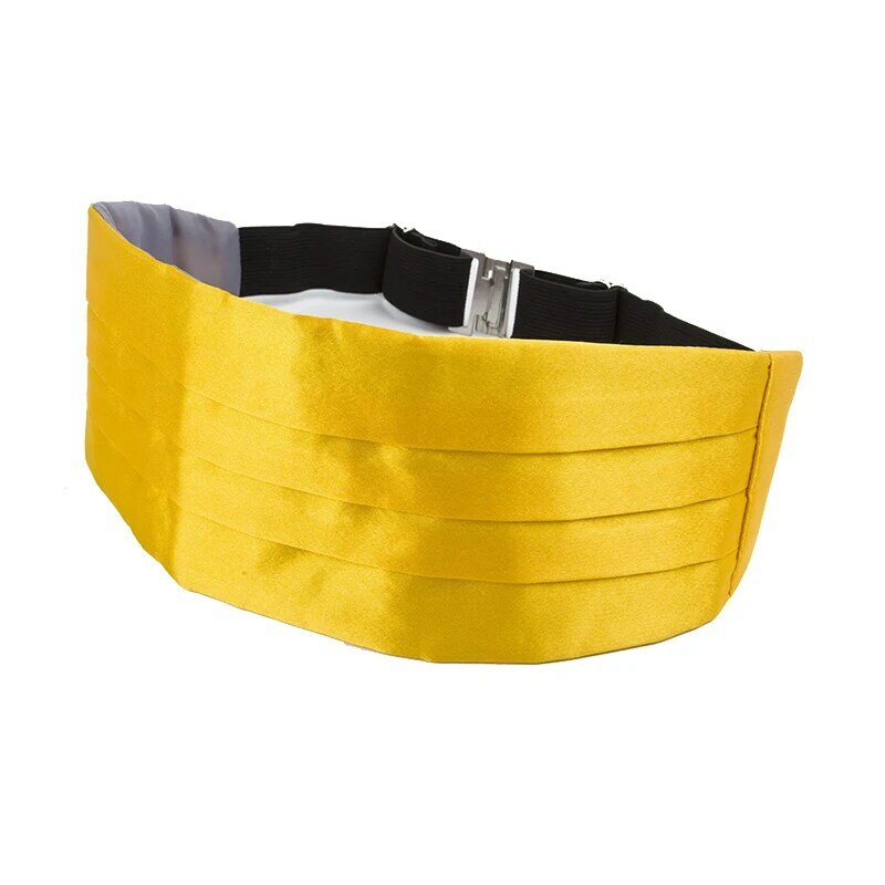 Jedwabiście satynowy pas na pas złoty żółty męska elastyczna opaska na brzuch w smokingu na uroczystą na ślub bal kolację