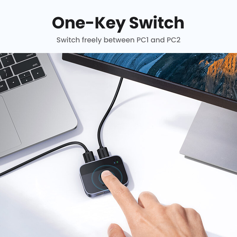 UGREEN-Commutateur USB A, commutateur USB 3.0 pour clavier PC, souris, imprimante, partage de 2 revie, 5Gbps, 2 pièces