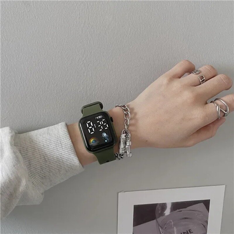 2024 LED Digitaluhr für Kinder Jungen Sport wasserdichte Uhren Mädchen Silikon Digitaluhr lässig Kinder elektronische Reloj