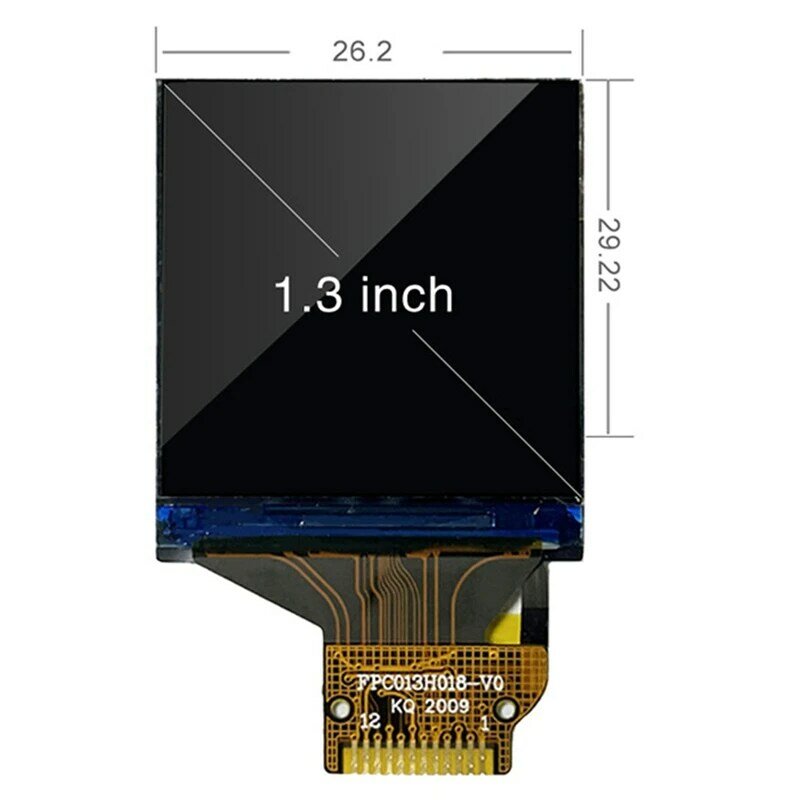 Detector de radiación Nuclear, pantalla LCD capacitiva de 240X240, pantalla de prueba de 1,3 pulgadas, probador de radiación Nuclear, pantalla a Color negra