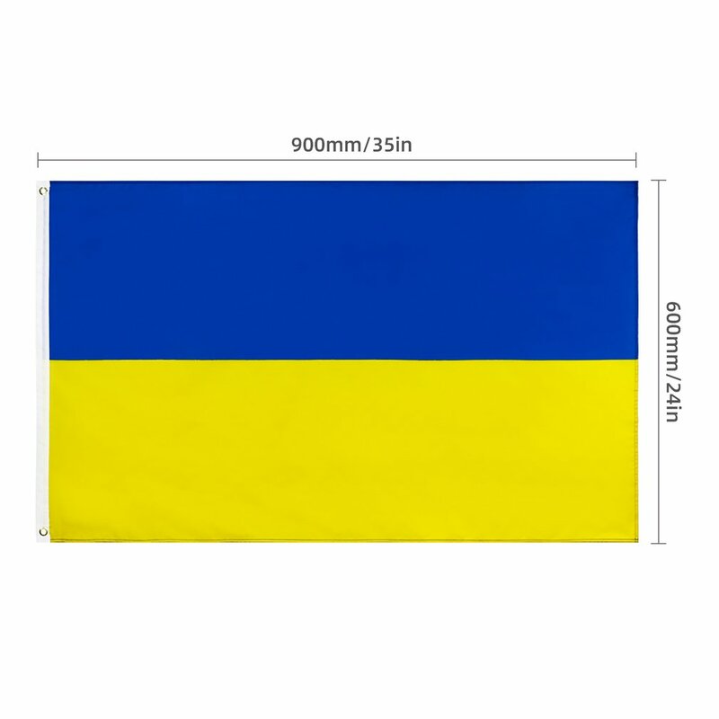 60*90ซม.ธงแห่งชาติยูเครนธงแบนเนอร์ Office กิจกรรม Parade เทศกาลตกแต่งบ้านยูเครนธงประเทศ