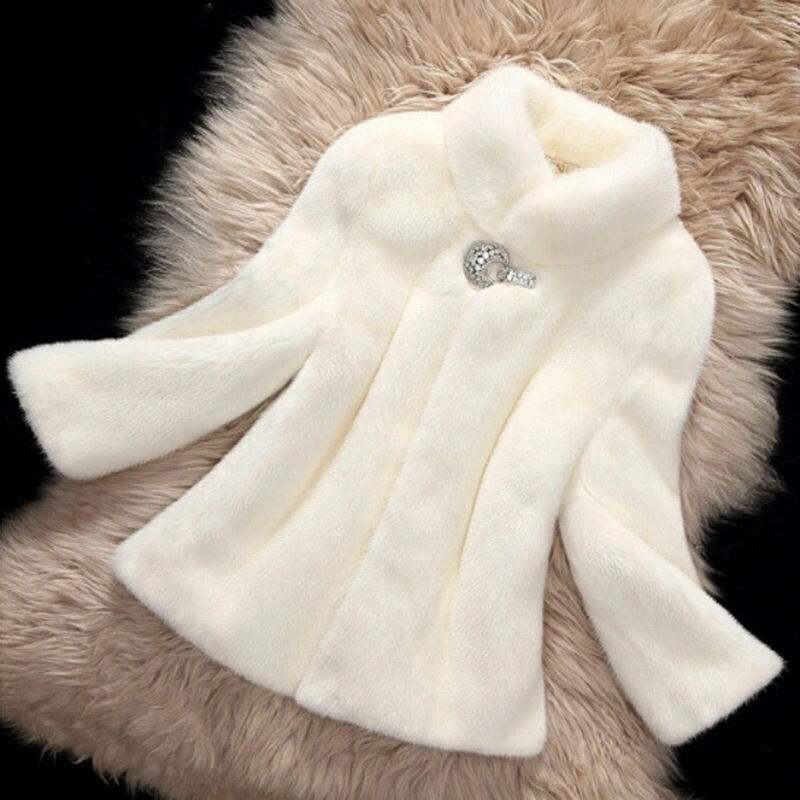 Mantel bulu jaket wanita kasual, mantel pendek kasual kerah berdiri bulu Mink imitasi musim dingin 2024