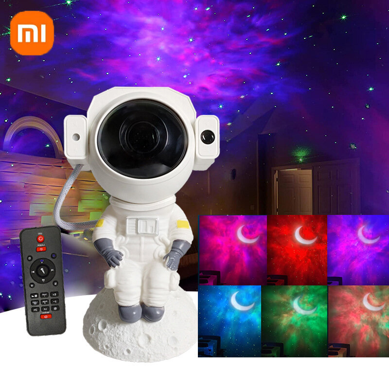 Светодиодный ночник Xiaomi астронавт, порторы, звездное небо, звезда и галактики, цветные лунные лампы для детской комнаты
