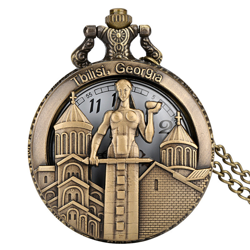 Orologio in stile Vintage scava fuori la catena del pendente della collana del numero arabo dell'orologio da tasca analogico al quarzo di Design della GEORGIA di Design della GEORGIA