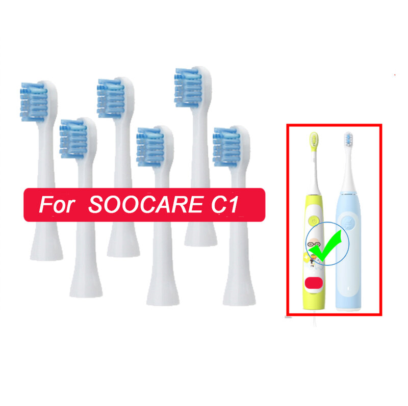 2 Pieces Replacement Toothbrush heads for Xiaomi Mijia SOOCARE C1 Children Kids Electric Toothbrush head original nozzle jets