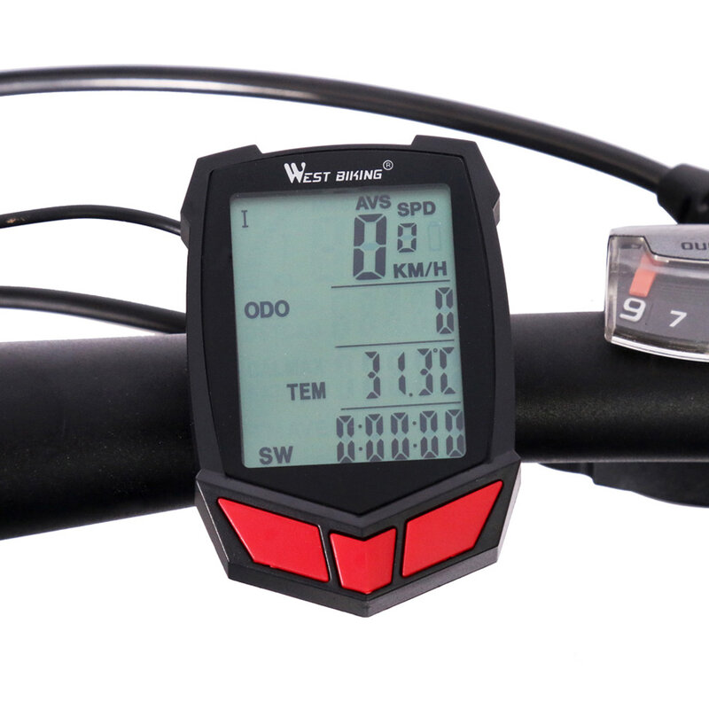 WEST BIKING-Ordinateur de vélo sans fil, compteur de vitesse canonique, odomcirculation, cyclisme, filaire, chronomètre VTT, 20