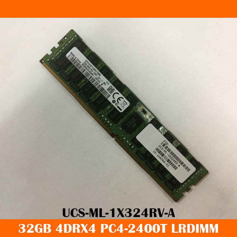 Piezas de memoria de servidor de alta calidad, 1 UCS-ML-1X324RV-A, 32GB, 4DRX4, PC4-2400T, LRDIMM, RAM, funciona bien, envío rápido