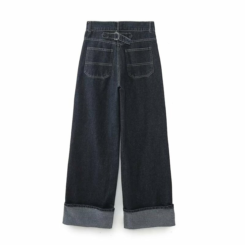 Dave & Di amerykański Retro w stylu Boyfriend luźne jeansy wyprane w zestresowane nogi mama szerokie dżinsy damskie wysokie spodnie dżinsowe