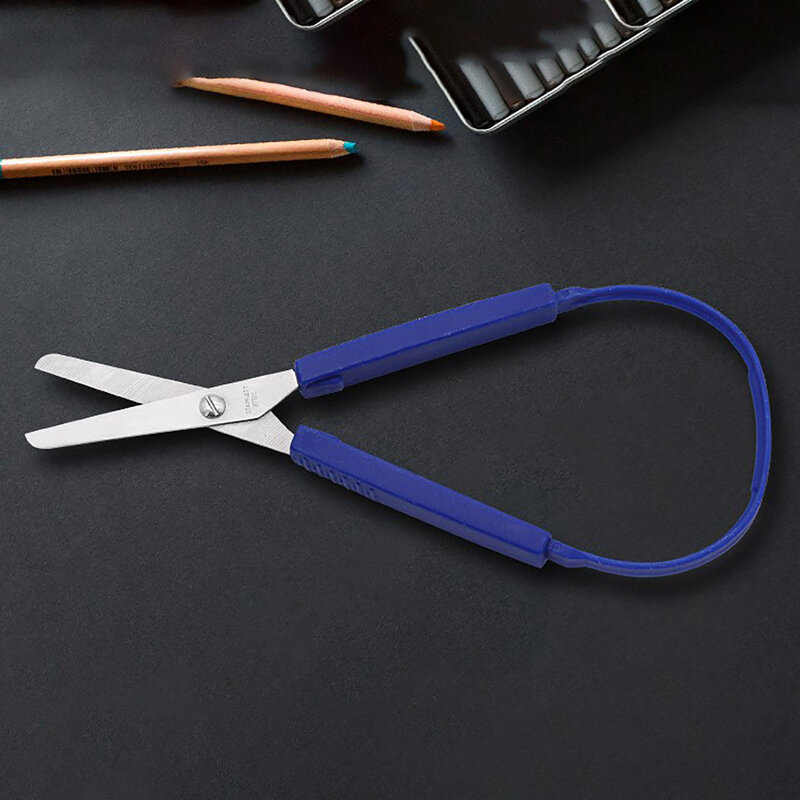 2022 New Mini Stainless Steel Loop Scissors Adaptive Design Colorful Grip Scissor DIY Art Craft Cutting Tool Tijeras Circulares
