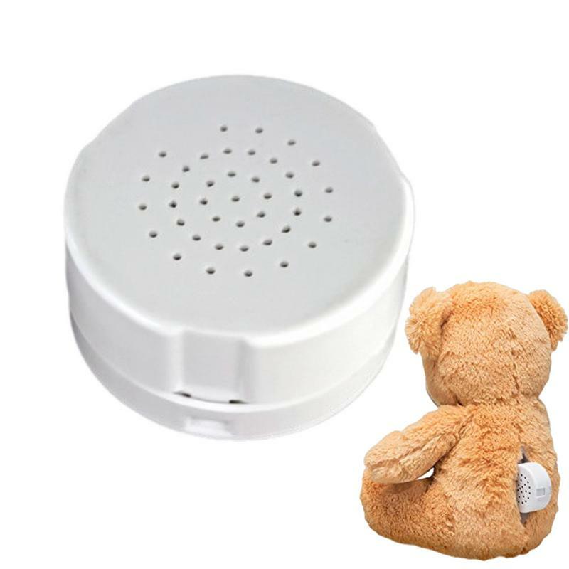 Recheado urso Voice Box Gravador de Voz Device, 30 Segundos, DIY, Mensagem personalizada, Animal Plush Toy, Baby Dolls