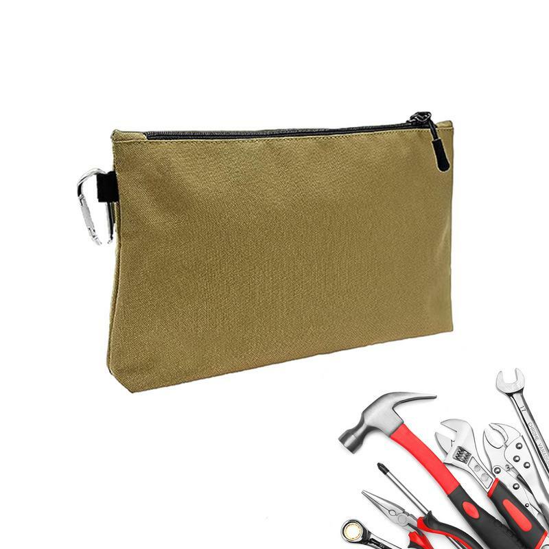 Zipper Pouch For Tools Wide Capacity Tool Pouch With Flat Bottom Organizing Tools Bags For Woodworking Electrician Fishing