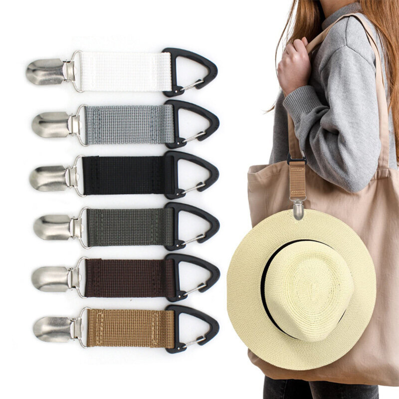 Clip de sombrero de paja de viaje al aire libre, organizador de guantes multiusos portátil, bolsa de compañero de sombrero
