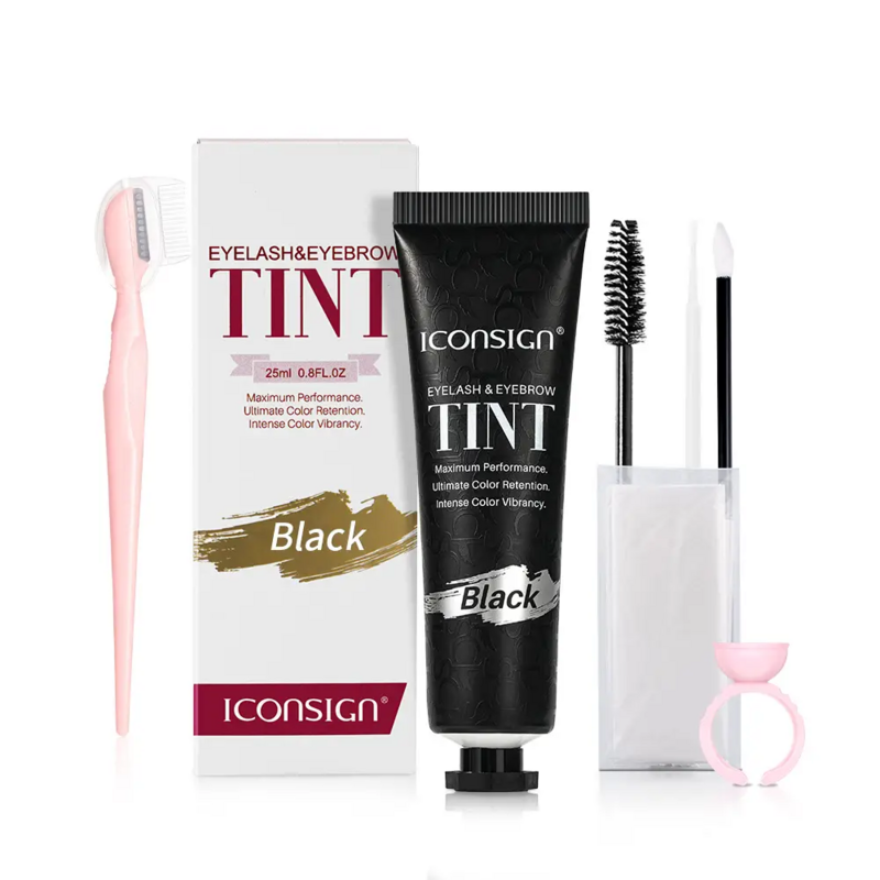 ICONSIGN-مجموعة ألوان الحاجب والرموش الاحترافية ، لون الشعر الفوري مع اللونين الأسود الطبيعي ، آمن وسهل الاستخدام