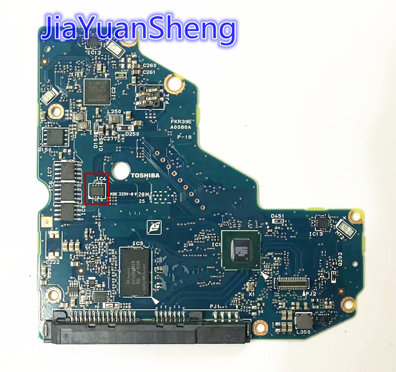 Toshiba placa de circuito do disco rígido, g0080a p-18, fkr39ea0080a