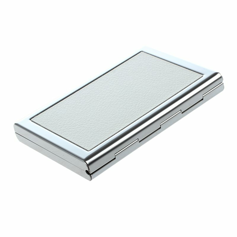 Waterproof Stainless steel Business ID Credit Card Wallet Holder Case Box PurseColor:White
