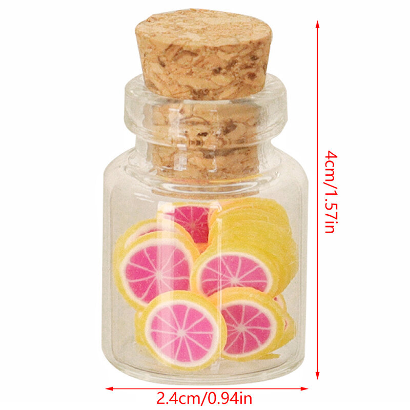 1:6 miniatur rumah boneka permen dapat irisan buah Jar anggur pisang Limes Model makanan Dekorasi mainan rumah boneka aksesoris
