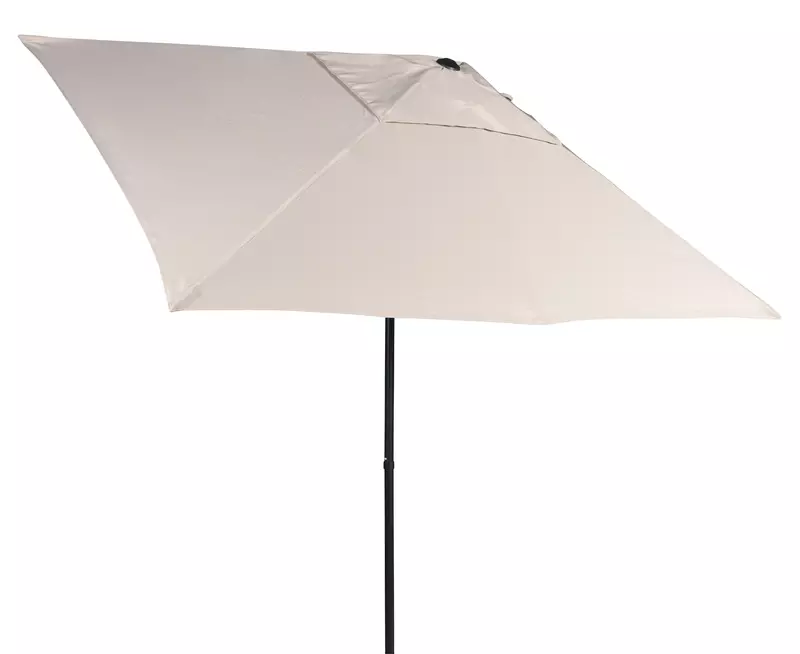 Parapluie de Marché Rectangulaire Push-Up de 6x7.5 Pieds, Beige, Patio Extérieur