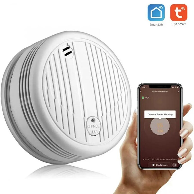 Wifi Smoke Detector Smart Fire Alarm Sensor Wireless Security System Smart Life Tuya APP Control Smart Home