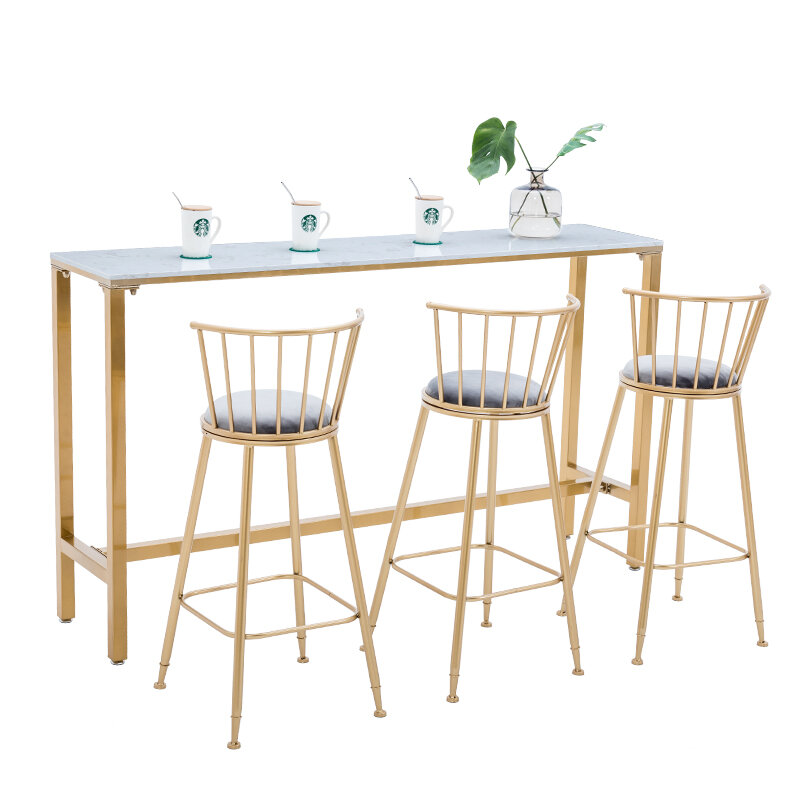 Nordic bar stół i krzesło domu prosta wysoki stół kawa do sklepów z herbatą bar stół i krzesło stół marmurowy stół barowy