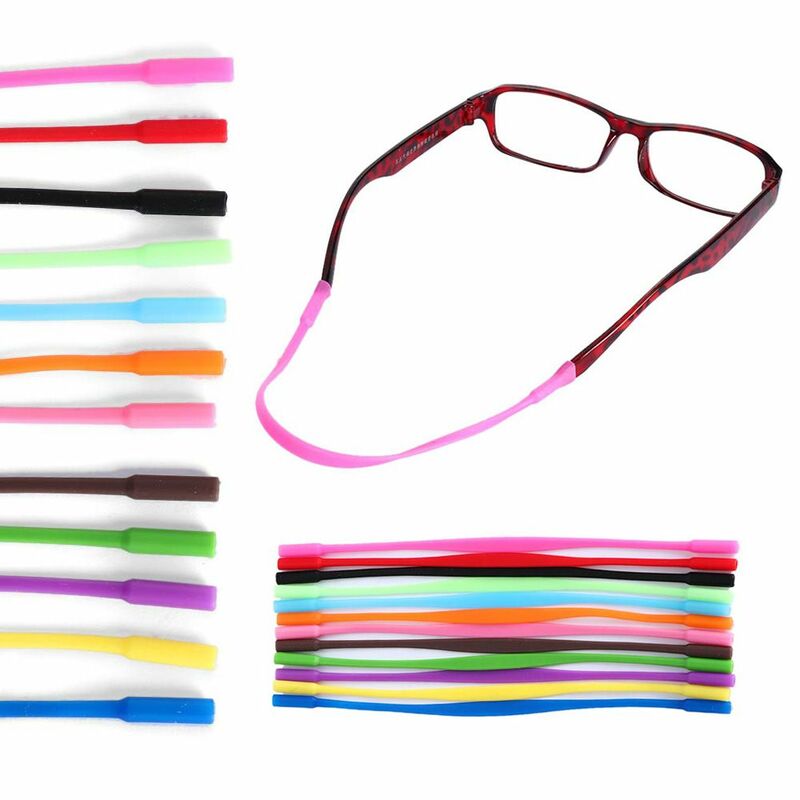 2 szt. Silikonowe paski do okularów elastyczne antypoślizgowe sznury do okularów łańcuszek do okularów opaska sportowa uchwyt na przewód