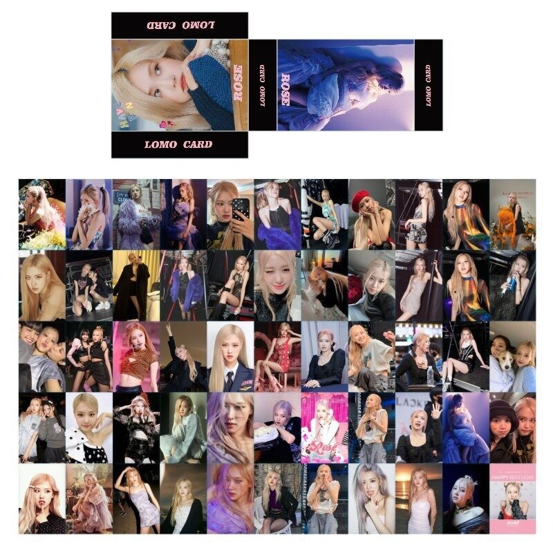 Black Pinks LOMO Cards Album Photo Card Collection Postcards Photocard Double Sided Pop Singer Stars Print Fans Collective Gifts